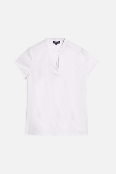 Blusa Kat 100% linho branco mulher
