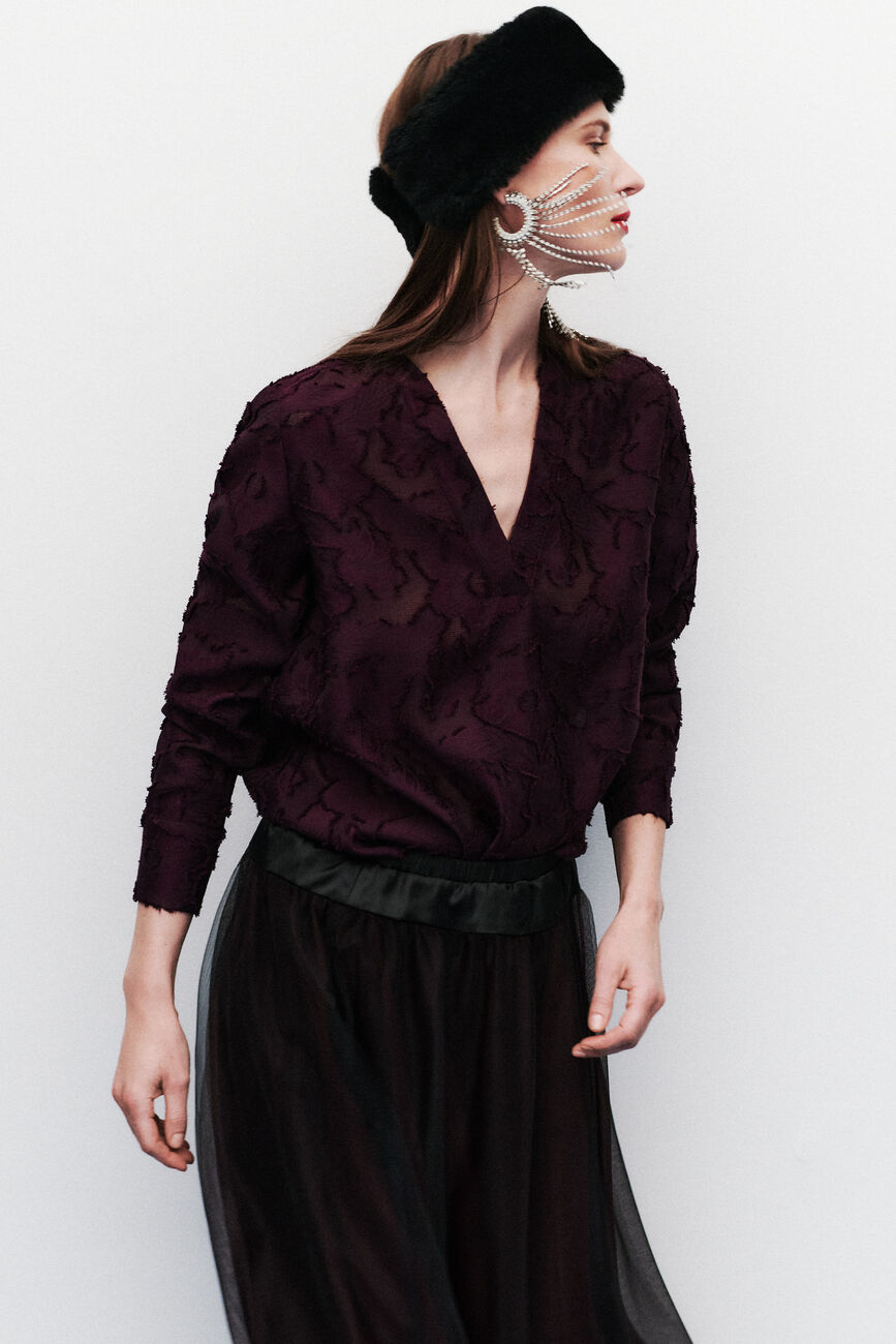 Chemise Clara2 bordeaux femme