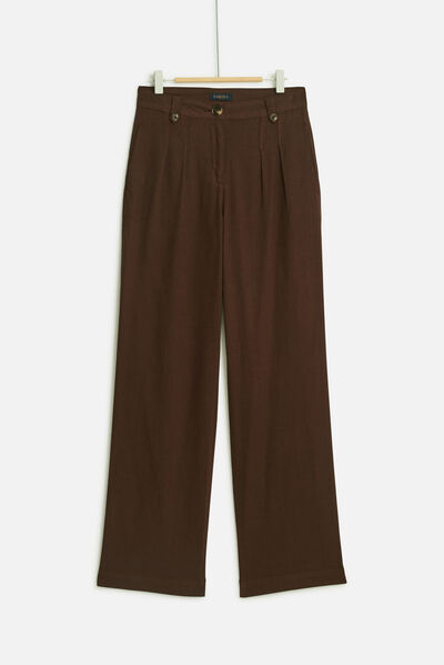 pantalon porter marron fonce femme