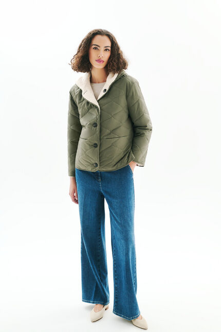 Plumífero Golgien verde caqui mujer