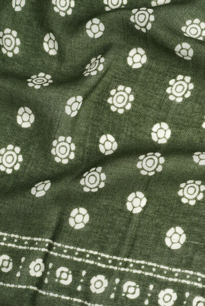 Foulard Polo 100% lana verde scuro donna