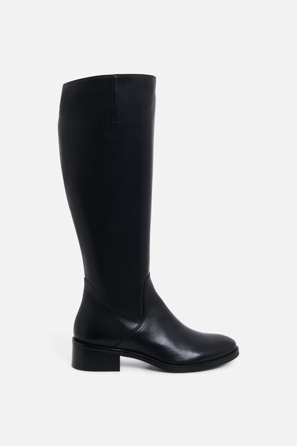 Botas Allina em couro natural preto mulher