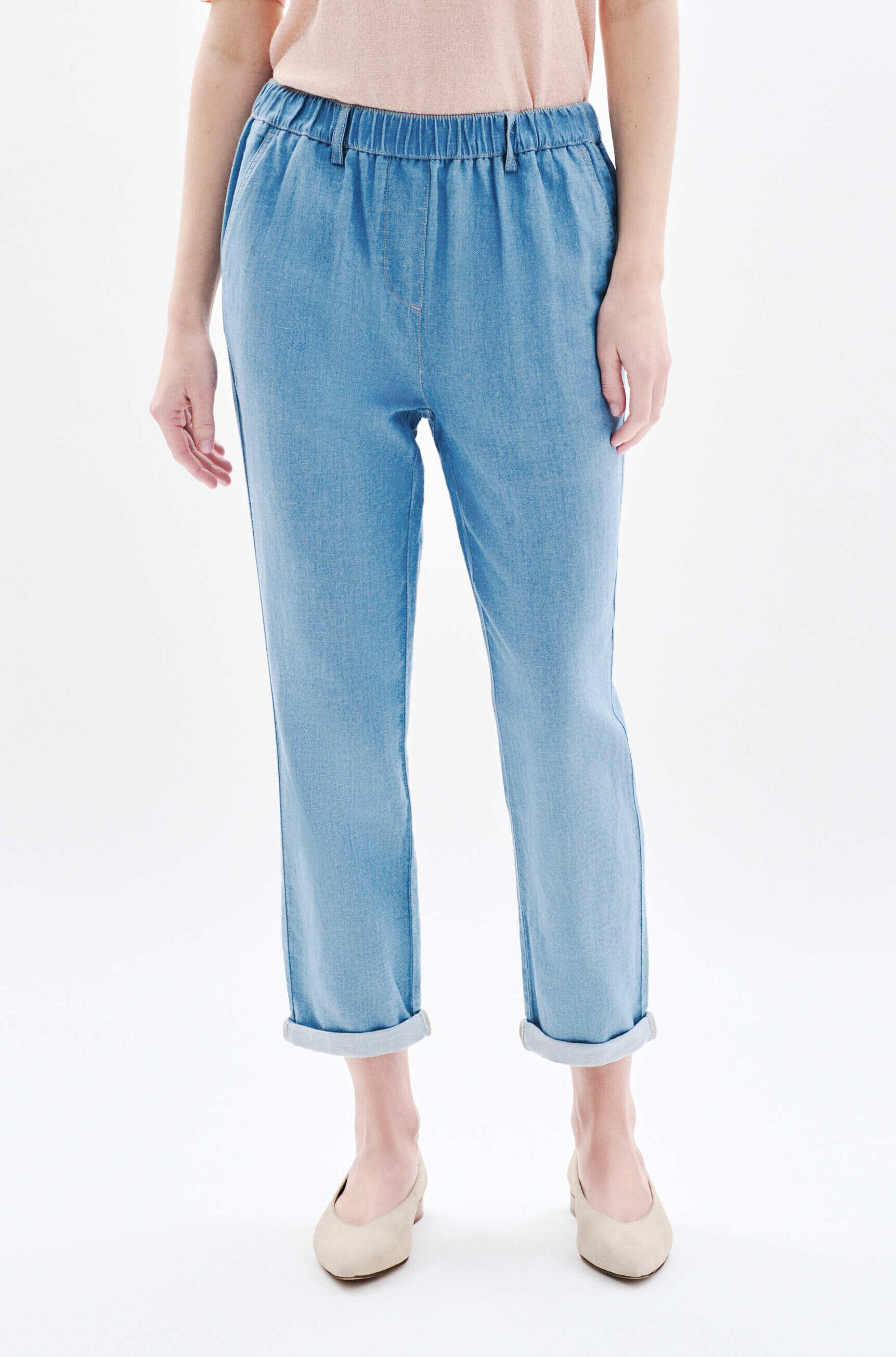 Pantalon pnoori denim baby bleu femme