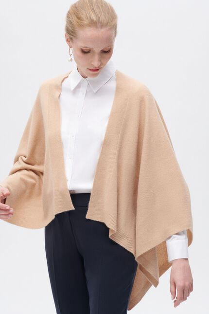 Poncho hera 100% cachemire camel femme