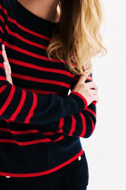 Mzoely 100% cashmere sweater navy blue woman