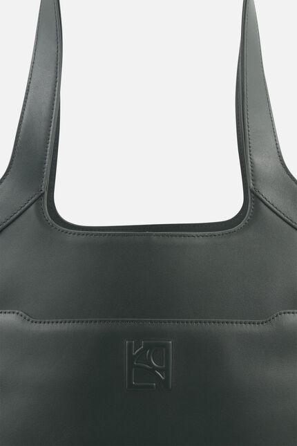Sac sacha en cuir naturel vert kaki femme