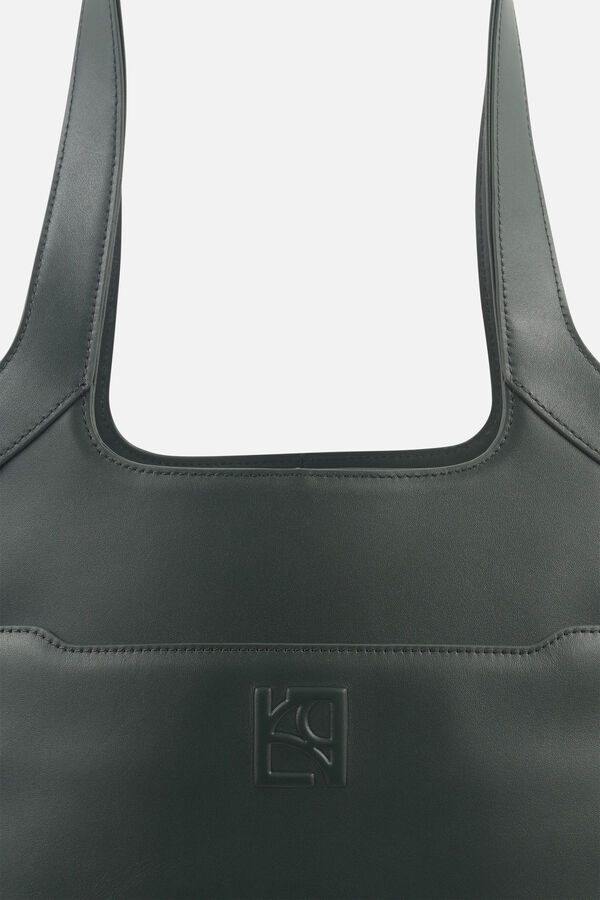 Sac sacha en cuir naturel vert kaki femme