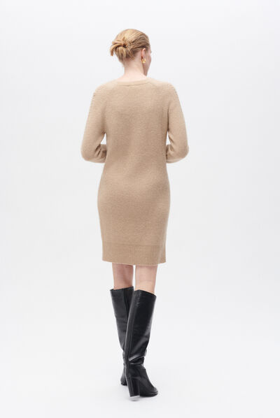 Robe rsophie taupe femme
