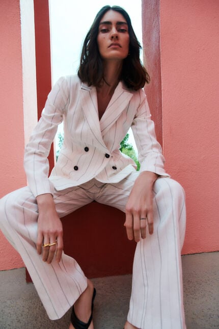 Blazer sandra ecru femme