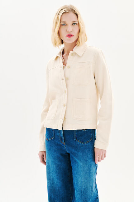 Chaqueta minata marfil mujer
