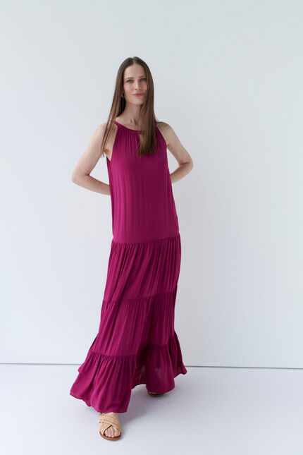Robe ranissa rose framboise femme