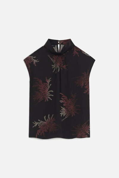Blusa Carmen nero donna