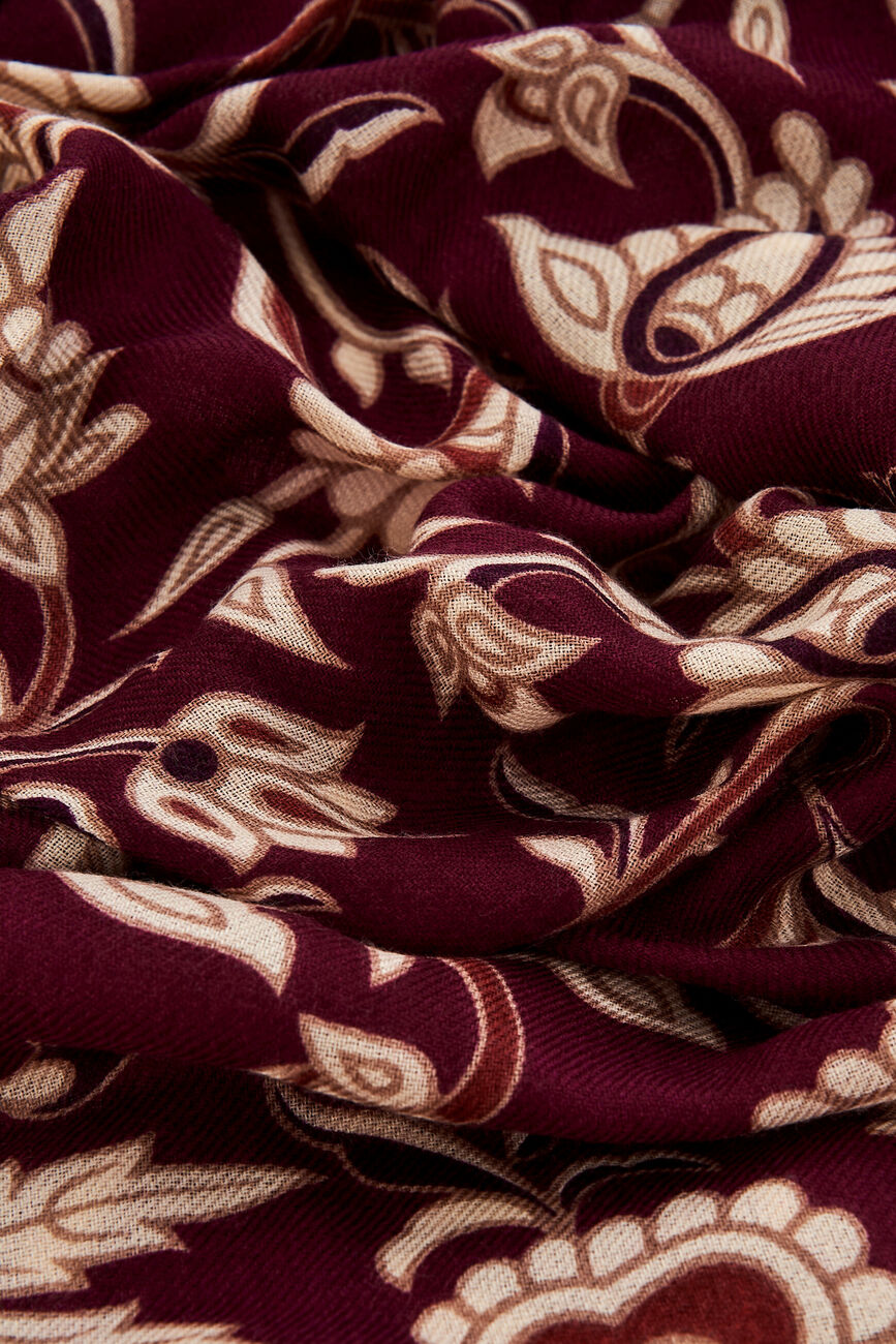 Lamira 100% wool scarf burgundy woman