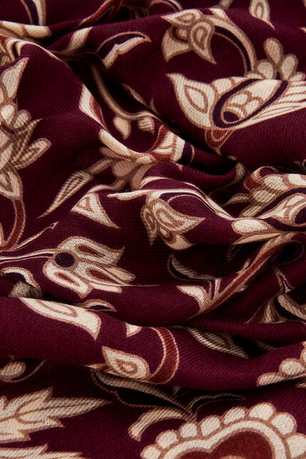 Lamira 100% wool scarf burgundy woman