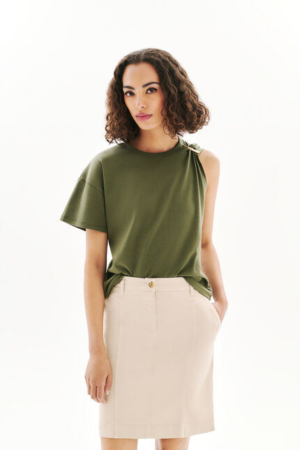 Maglietta Tlouane verde cachi donna