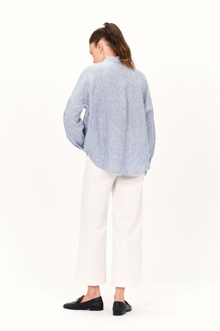 Chemise claude2 100% lin denim stone femme