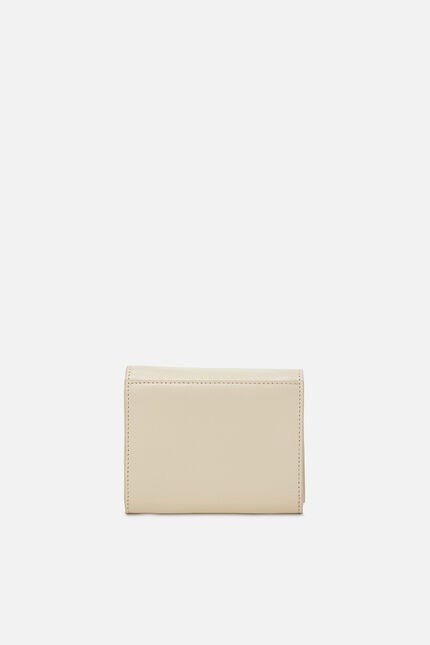 Porte-cartes sully en cuir naturel ecru femme