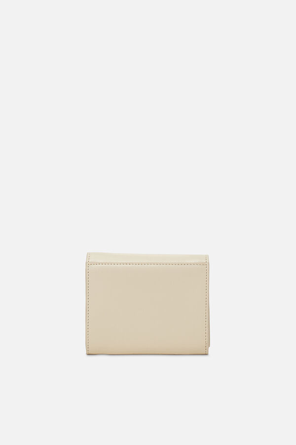 Porte-cartes sully en cuir naturel ecru femme