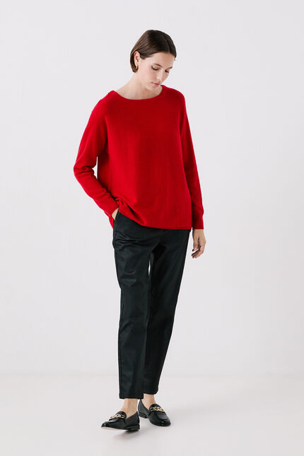 Pull mamelia 100 % cachemire rouge femme