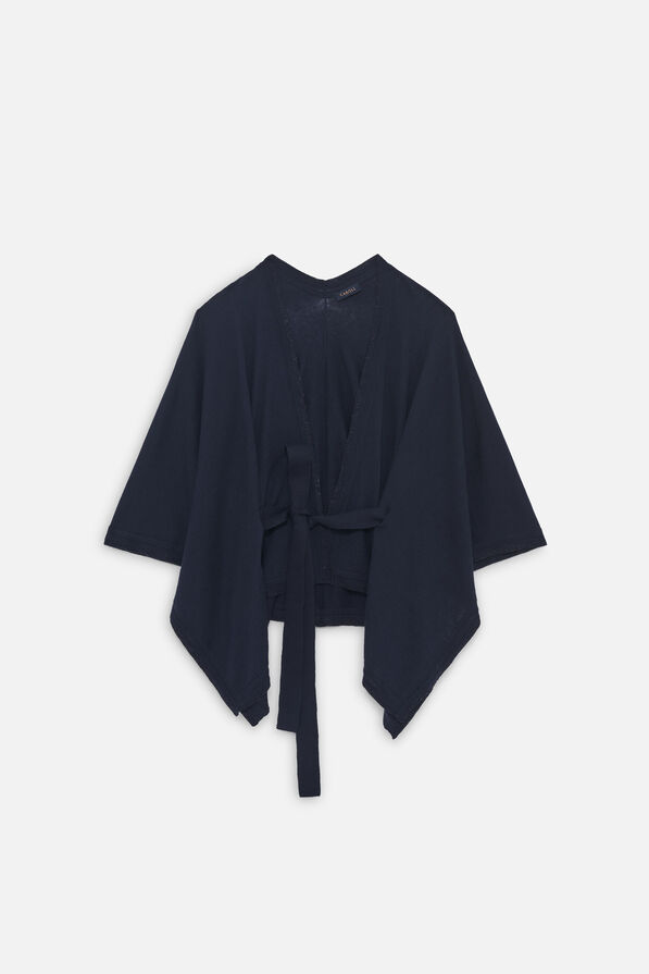 Poncho Alban bleu foncé femme