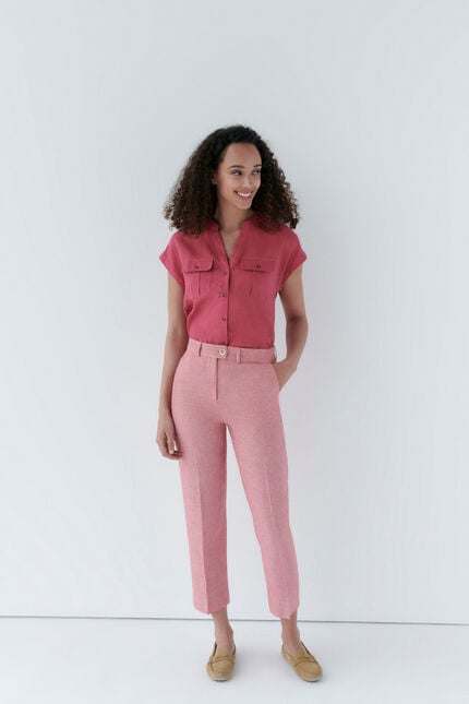 Pantalon prandy rouge fonce femme