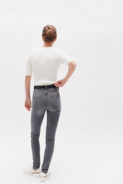 pantalon tom gris femme