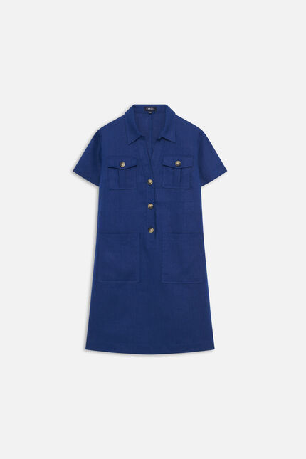 Abito Laure 100% lino blu navy donna