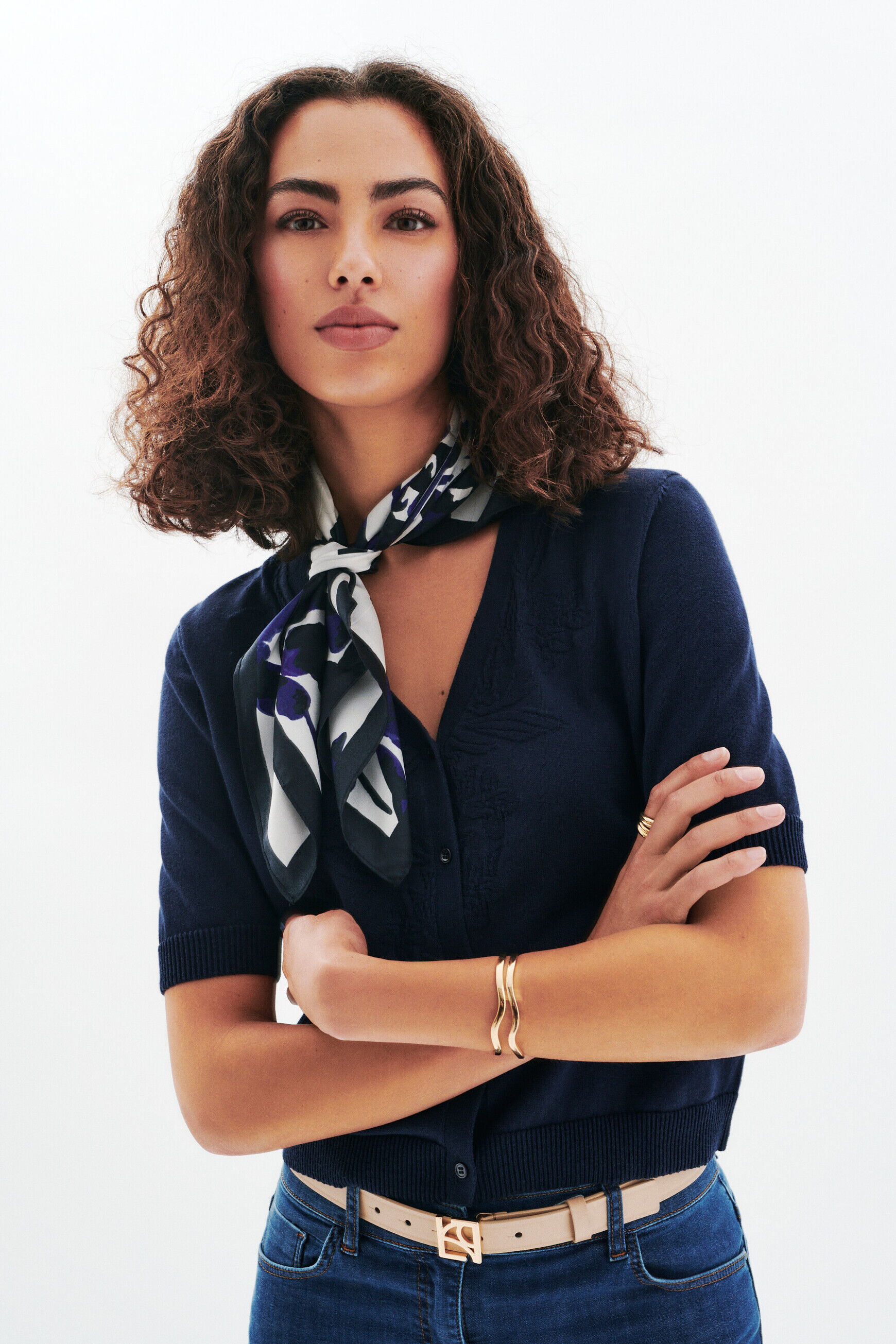 Foulard Laetitia 100% soie noir femme