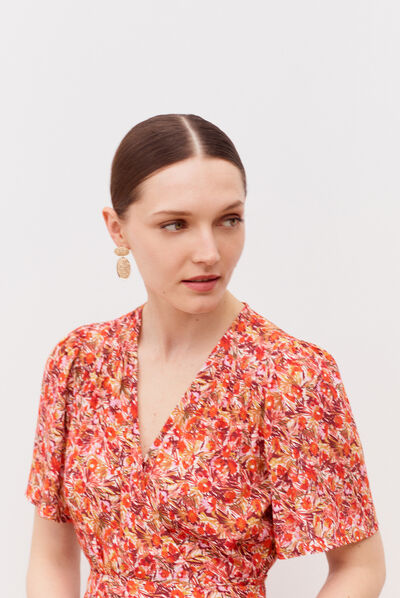 Abito Lana arancio donna