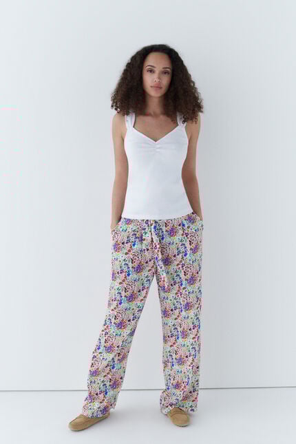 Pantalon pampille denim stone femme