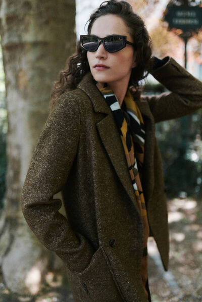 manteau jeremie vert kaki femme