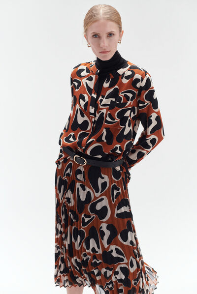 jupe amelia epure marron cognac femme