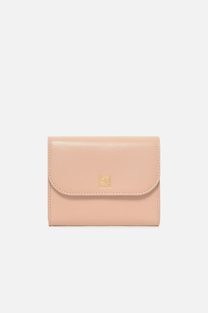 Porte-cartes sully en cuir naturel rose pastel femme