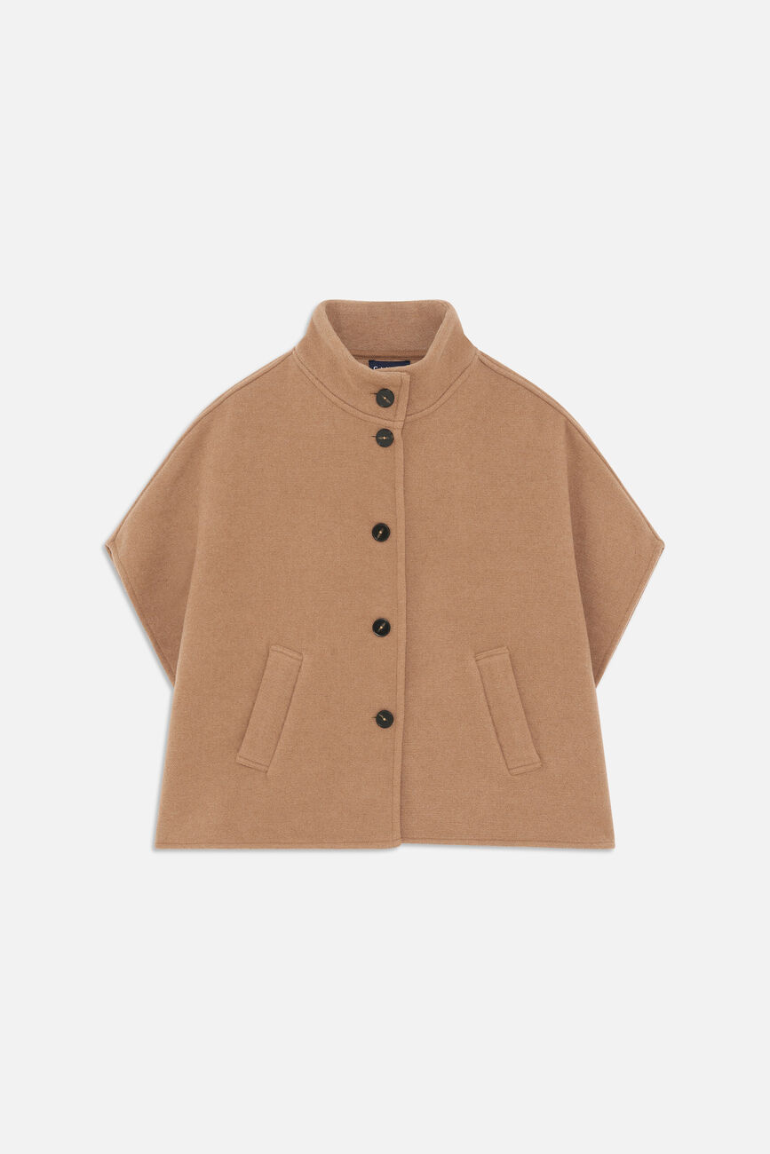 Poncho Holan camel femme