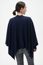 Hera 100% cashmere poncho navy blue woman