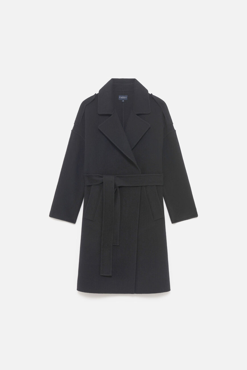 geant 100% wool coat black woman