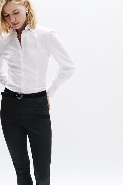 pantalon tony effet enduit noir femme