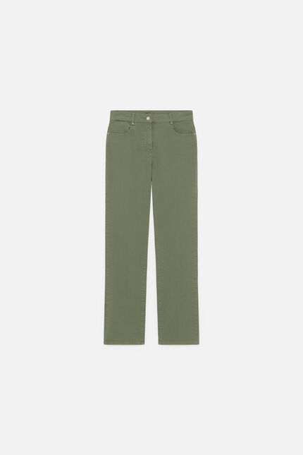 Pantaloni Pcomolong verde cachi donna