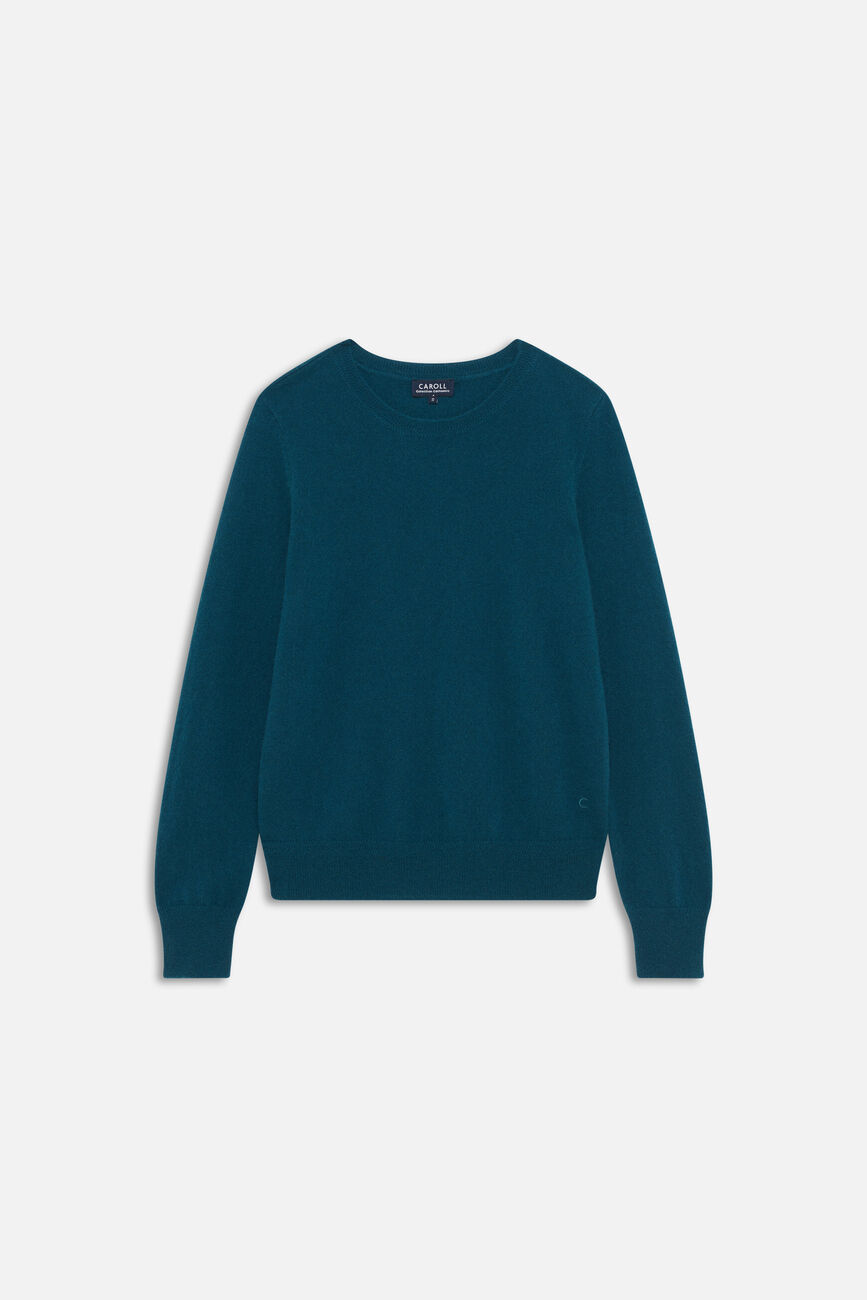 Pull magda2 100 % cachemire bleu canard femme