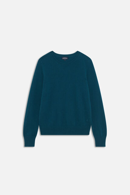 Pull magda2 100 % cachemire bleu canard femme