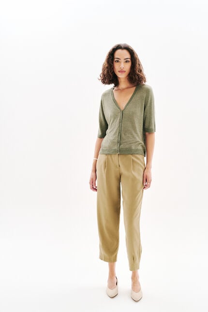 Pull Milly vert kaki femme