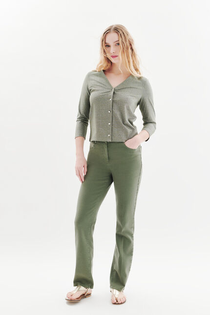 T-shirt Tsimon vert kaki femme