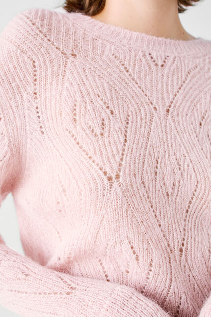 Maglione mgordon Made in Italy rosa pastello donna