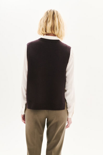 Poncho hevy marron foncé femme