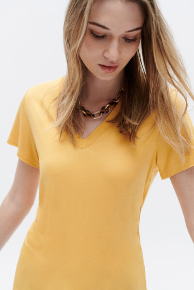 t-shirt anita jaune or femme