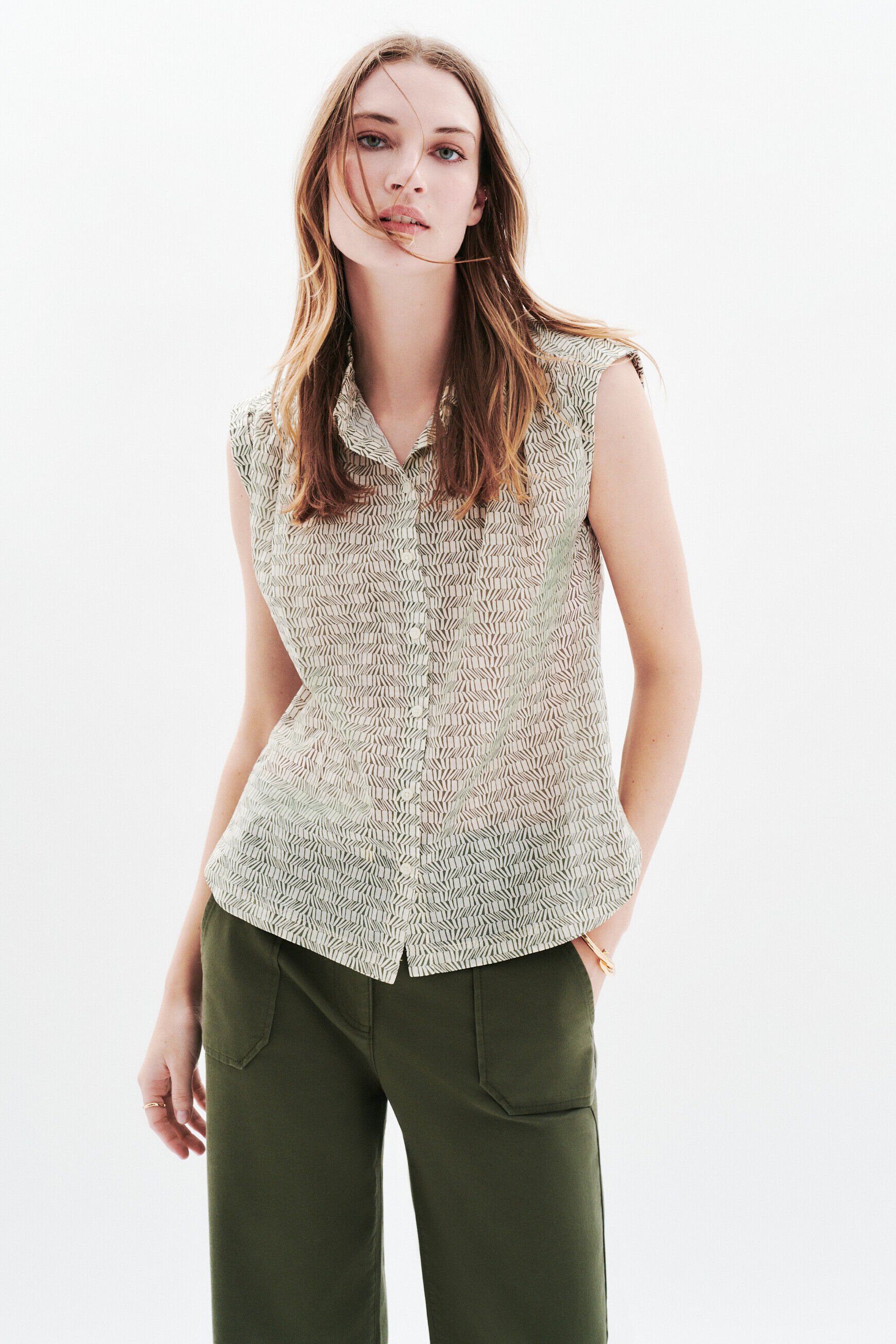 Chemise Celora vert kaki femme