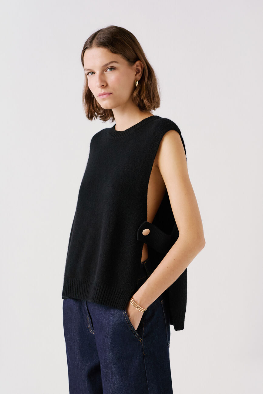 Poncho hevy noir femme