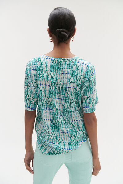 Blusa tie and dye verde esmeralda mujer