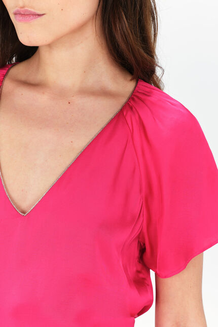 Blouse ciman rose fushia femme