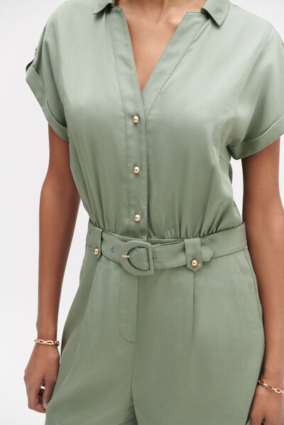 combinaison borgo vert kaki femme